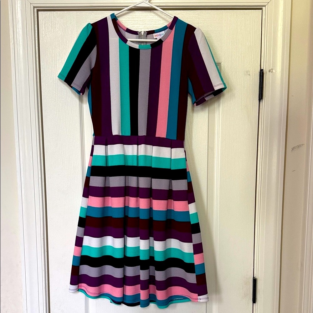 LuLaRoe Colorful Striped Casual Dress